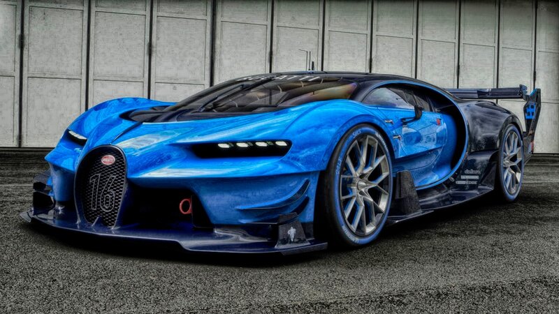 Blue Bugatti Race Car — Dramatic, Photograph