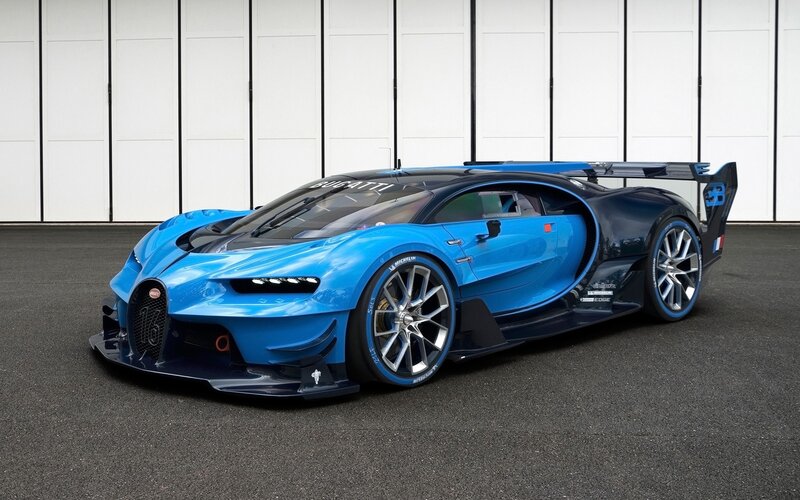 Blue Bugatti Race Car — Dramatic