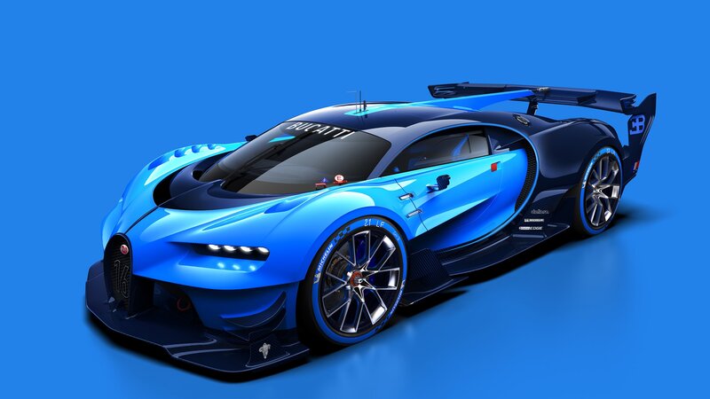 Blue Bugatti Race Car — Dynamic, 3d Render