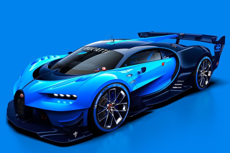 Blue Bugatti Race Car — Dynamic