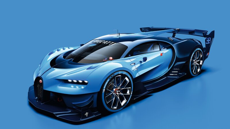 Blue Bugatti Race Car — Sleek