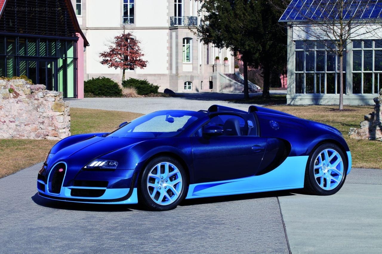 Blue Bugatti Veyron convertible