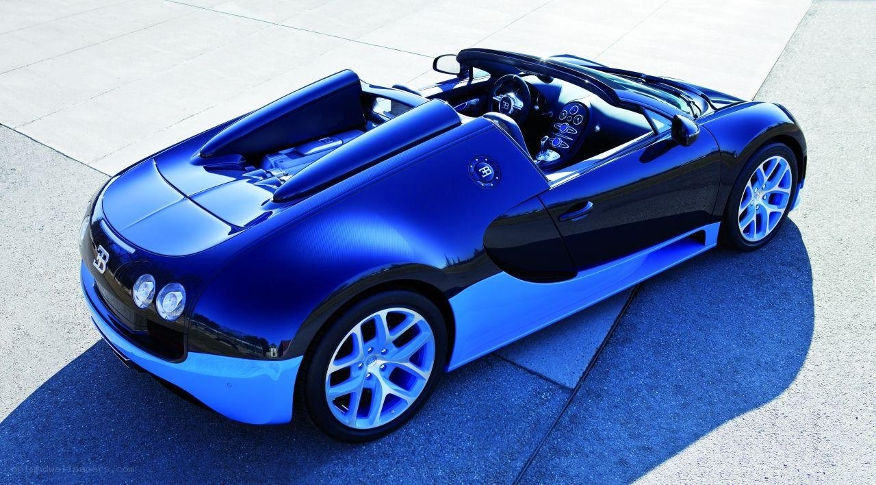 Blue Bugatti Veyron convertible