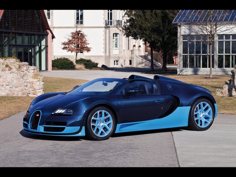 Blue Bugatti Veyron convertible