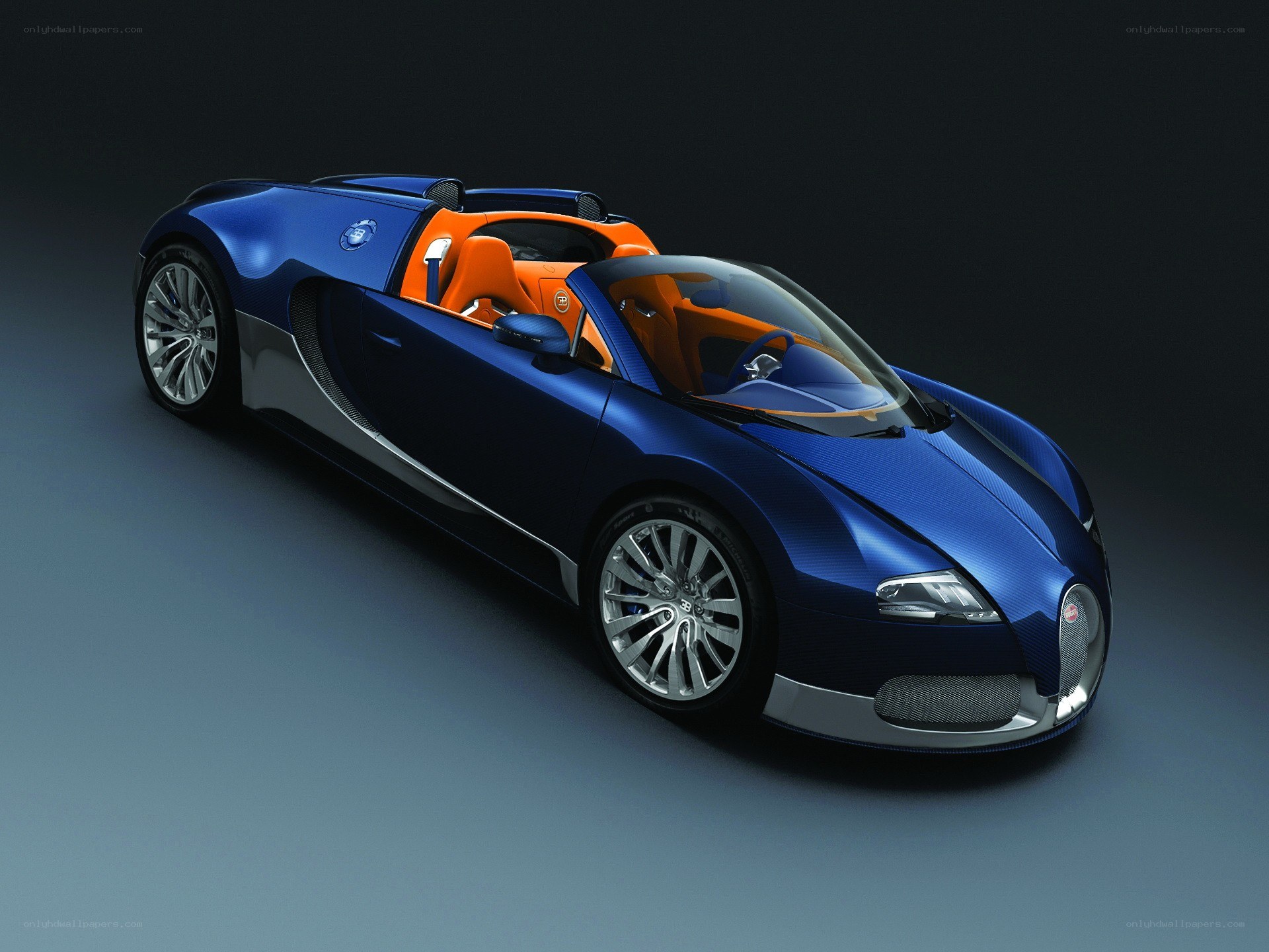 Blue Bugatti Veyron convertible