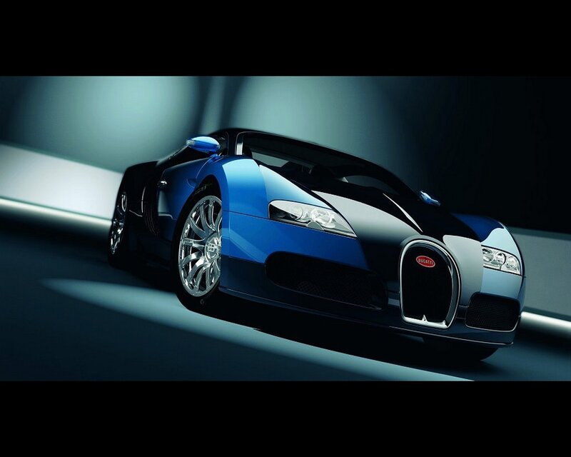 Blue Bugatti Veyron — Dramatic, 3d Render, Car
