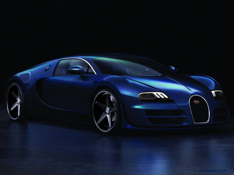 Blue Bugatti Veyron — Dramatic, 3d Render