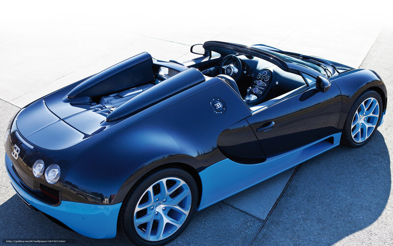 Blue Bugatti Veyron — Dramatic, Afternoon, Photograph, Car, Road, Sunlight