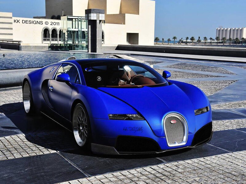 Blue Bugatti Veyron — Dramatic, Afternoon