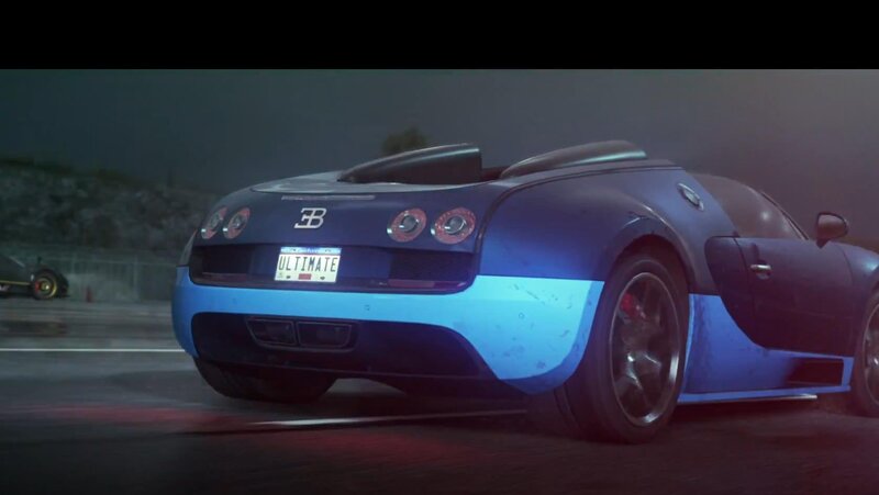 Blue Bugatti Veyron — Dramatic, Night, 3d Render, Car