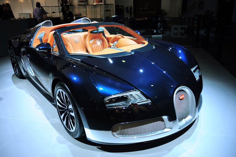 Blue Bugatti Veyron — Dramatic, Photograph, Car, Interior, Showroom