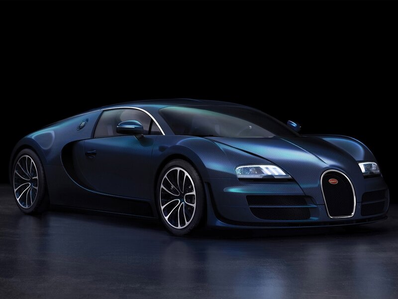 Blue Bugatti Veyron — Dramatic, Photograph, Car, Wheels