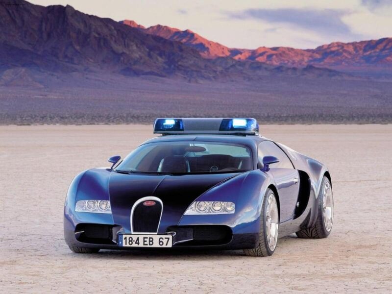 Blue Bugatti Veyron — Dramatic, Sunset, Photograph