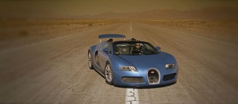 Blue Bugatti Veyron — Dramatic, Sunset
