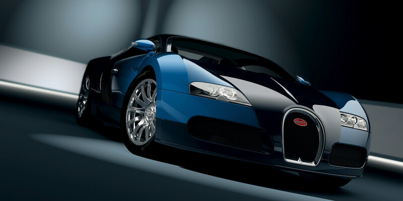 Blue Bugatti Veyron — Dramatic