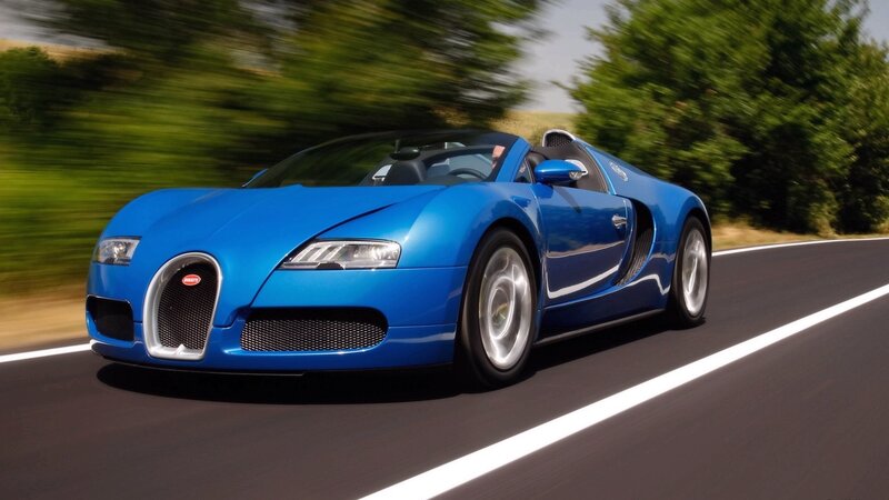 Blue Bugatti Veyron — Dynamic, Afternoon, Photograph