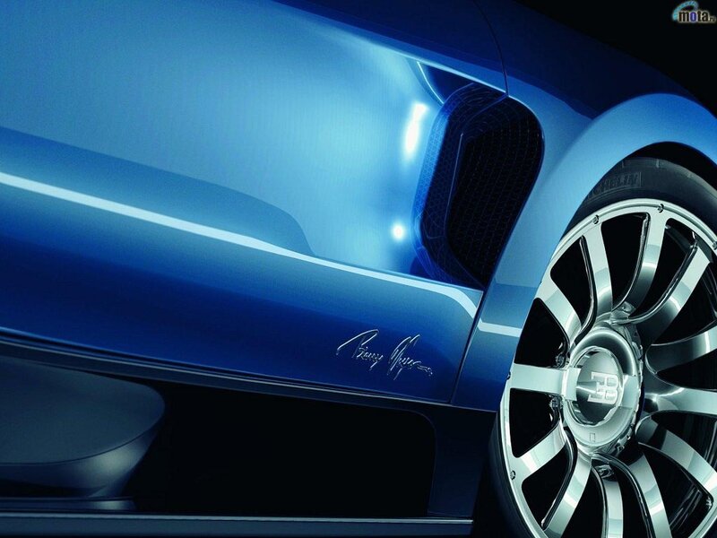 Blue Bugatti Veyron side view
