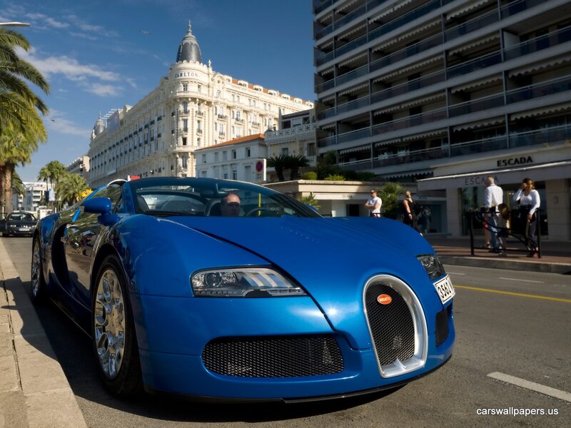 Blue Bugatti Veyron — Sunny, Afternoon