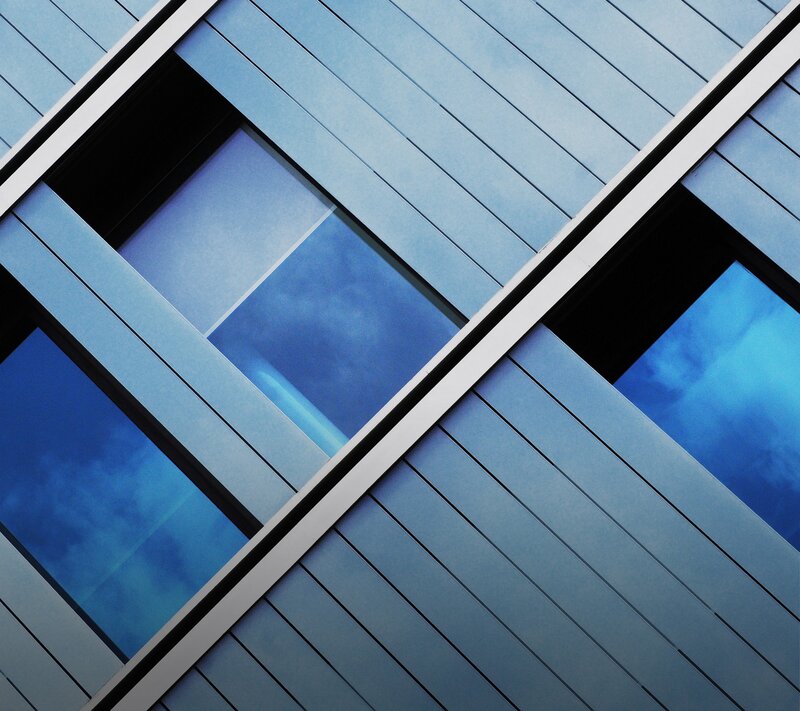Blue Building Facade — Modern