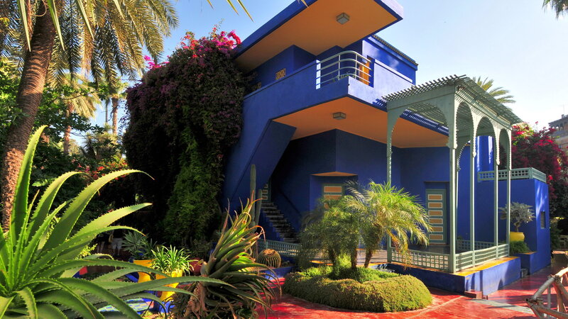 Blue Building with Garden