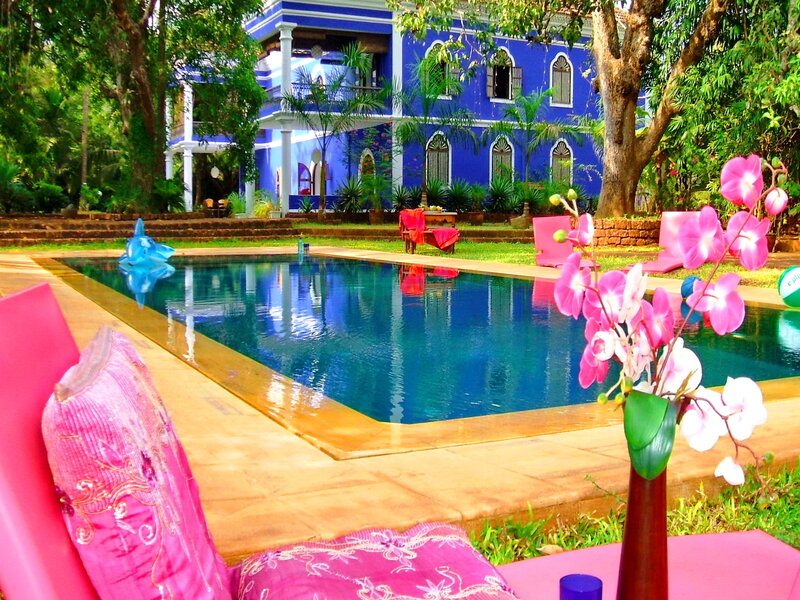 Blue Building with Pool