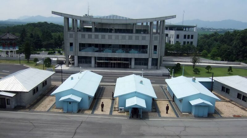 Blue Buildings at Border