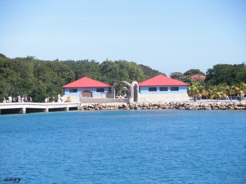 Blue Buildings on Island