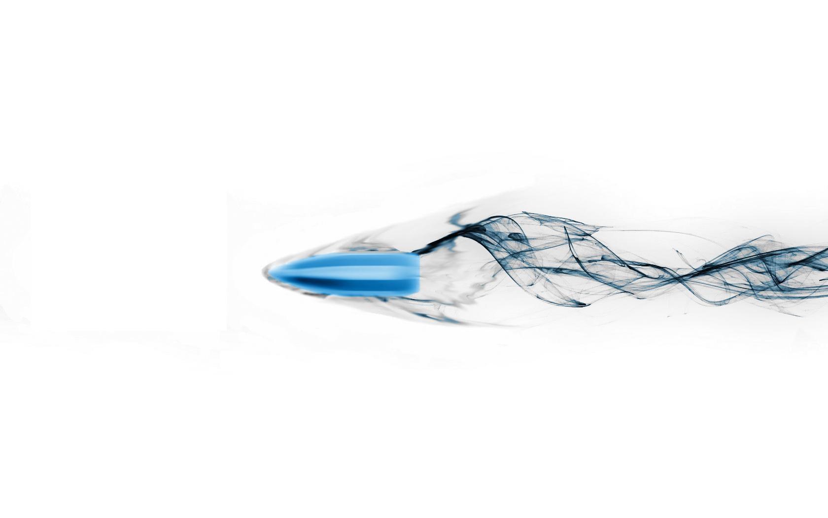 blue bullet in motion