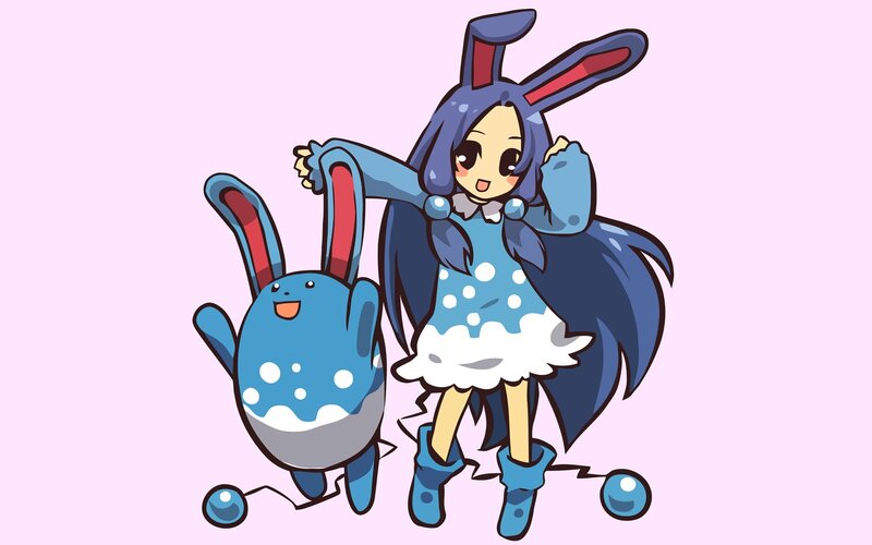 blue bunny girl and pokémon