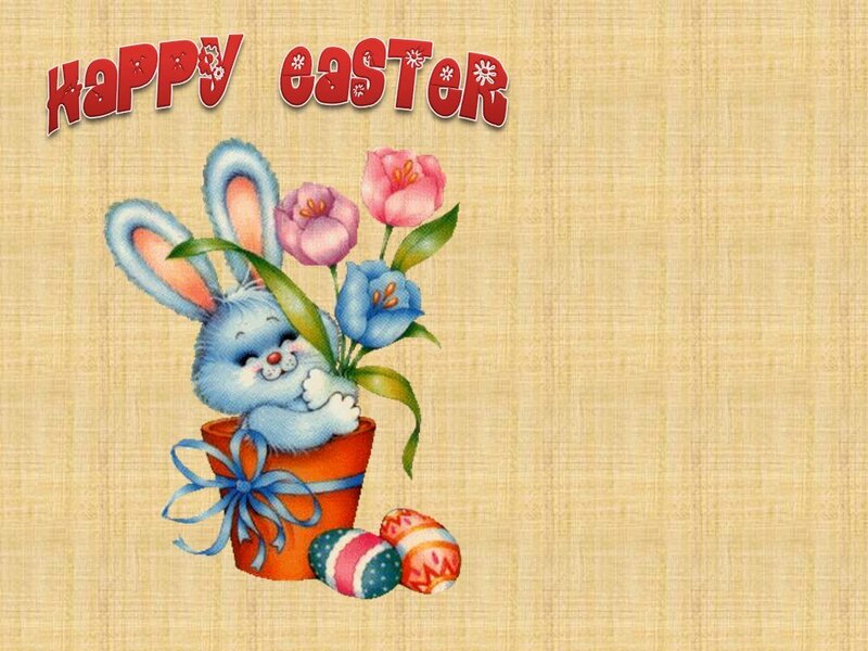Blue Bunny in Pot
