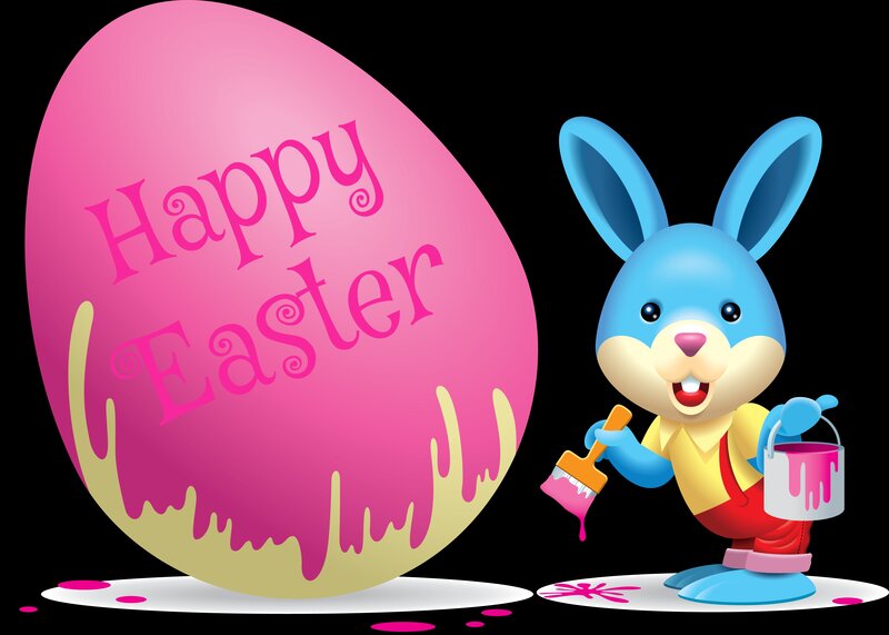 Blue Bunny Painting Egg