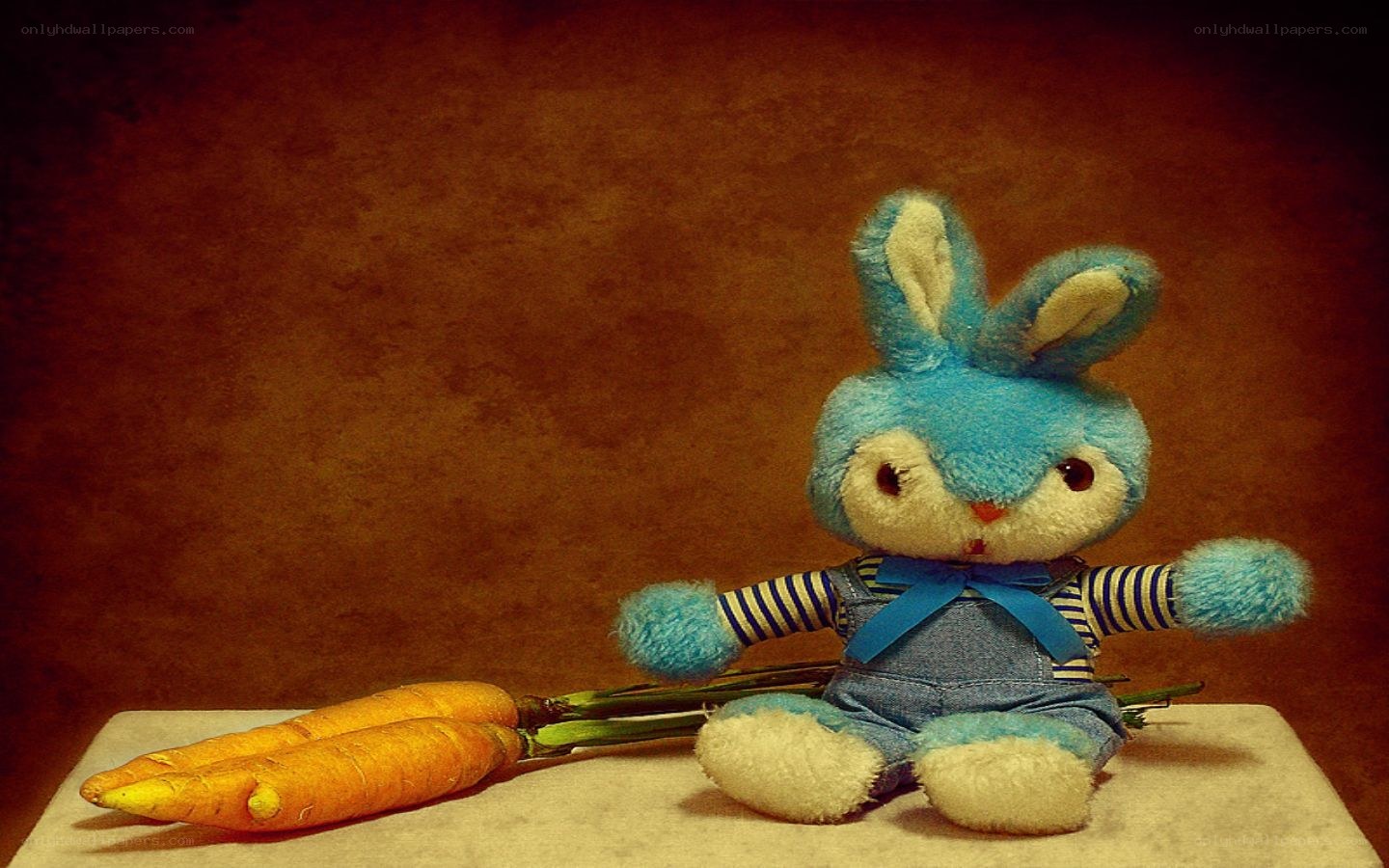 Blue bunny with carrots