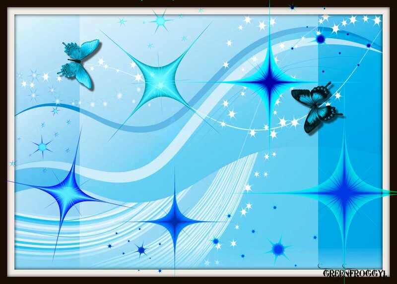 Blue Butterflies and Stars