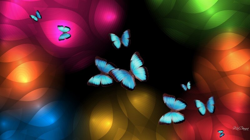 Blue Butterflies Flying — Vibrant