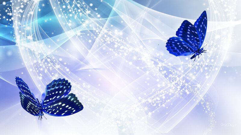Blue Butterflies in Motion