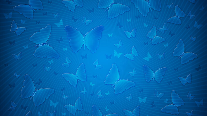 Blue Butterflies on Blue Background — Calm