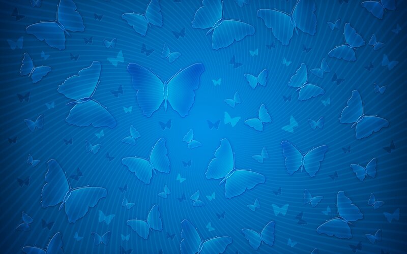 Blue Butterflies on Blue Background — Serene