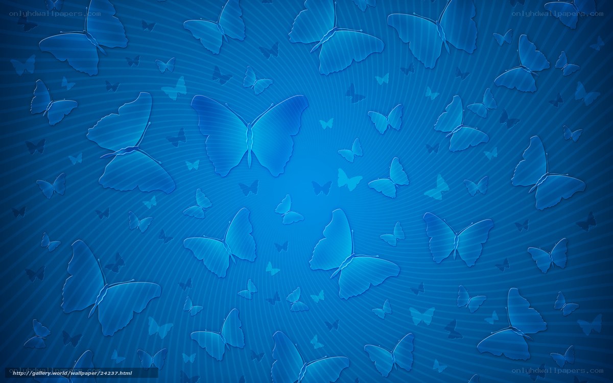 Blue butterflies on striped background