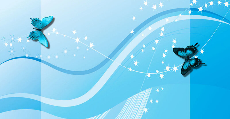 blue butterflies with stars