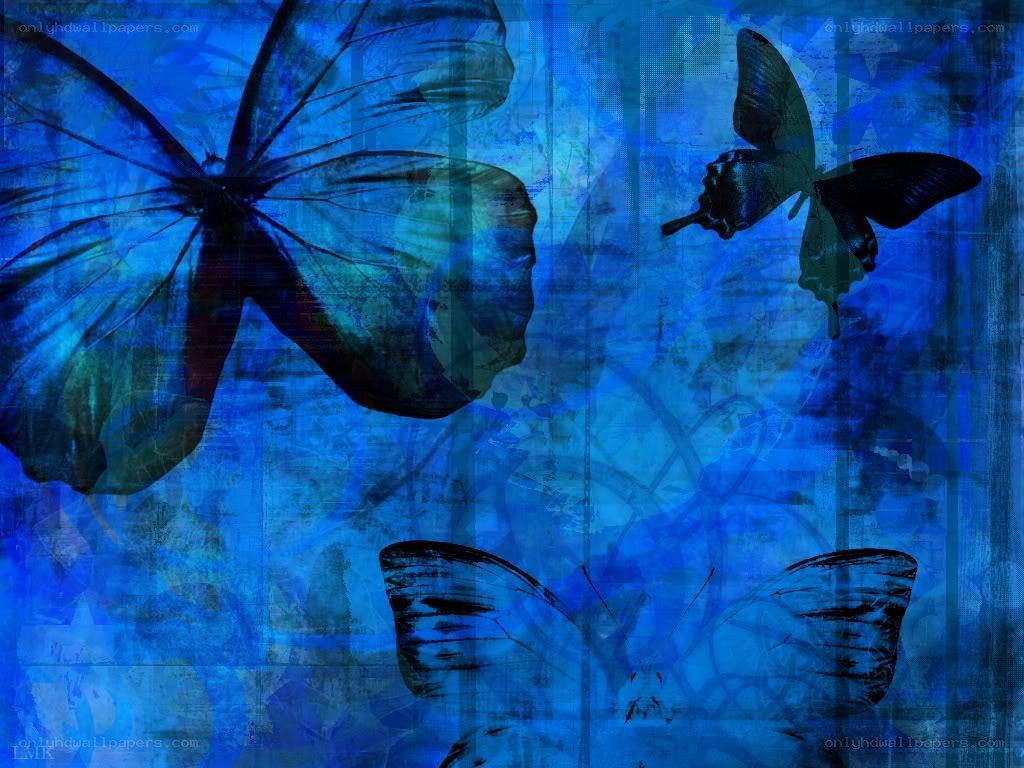 Blue butterfly abstract art