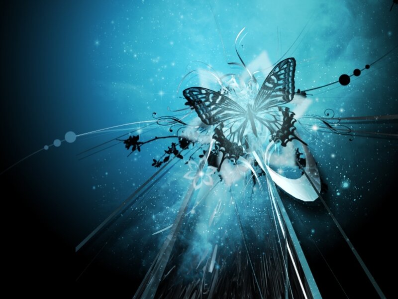 blue butterfly abstract art