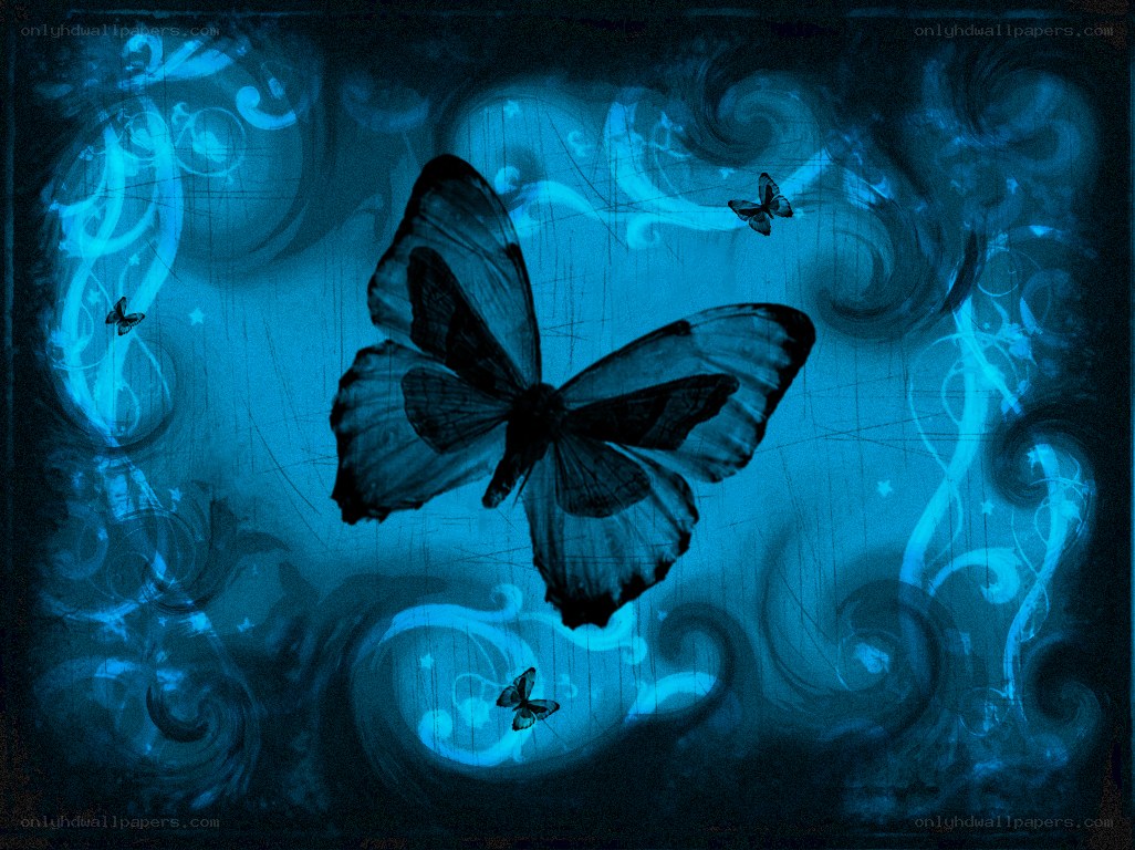 Blue butterfly abstract art