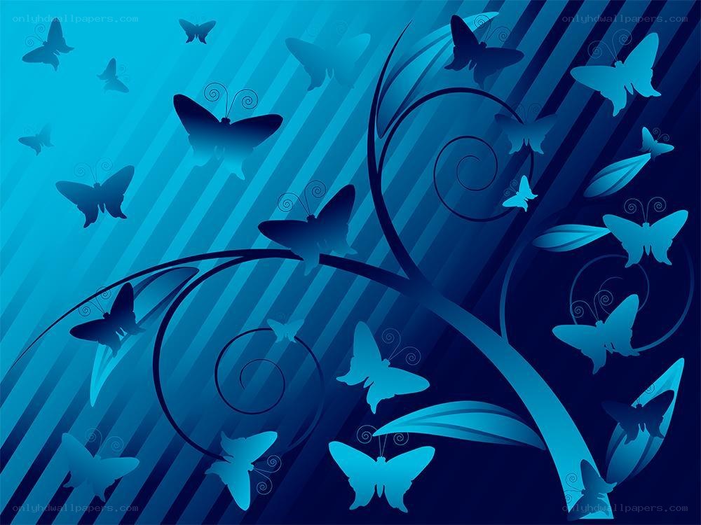 blue butterfly abstract background