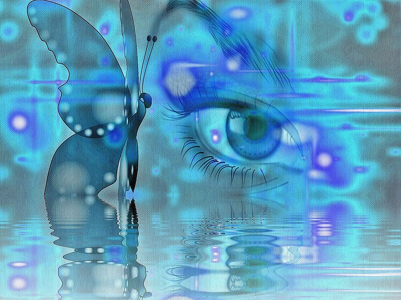Blue Butterfly and Eye — Dreamy