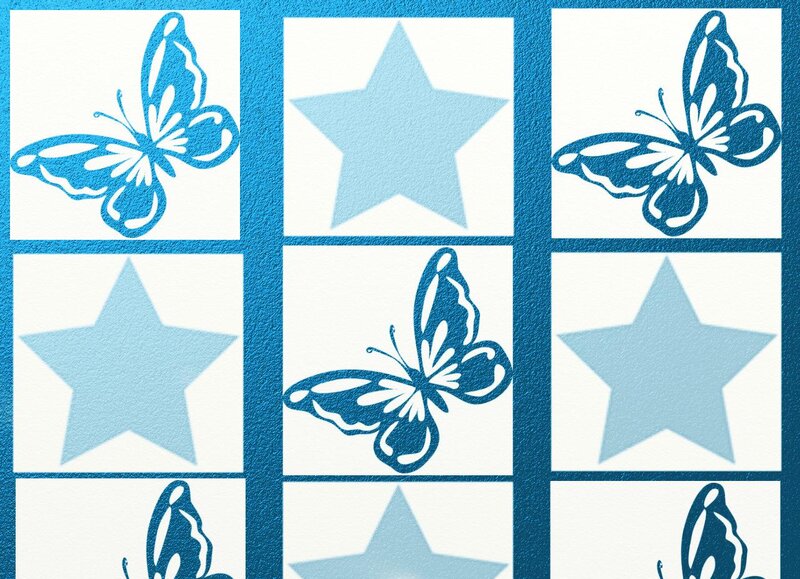 Blue Butterfly and Star Pattern