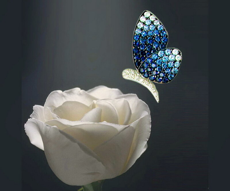 Blue Butterfly Brooch