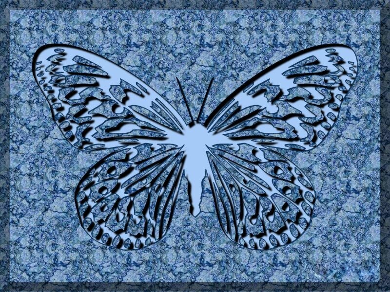 Blue Butterfly Design — Calm, Digital Art