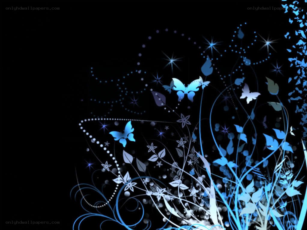 blue butterfly floral design