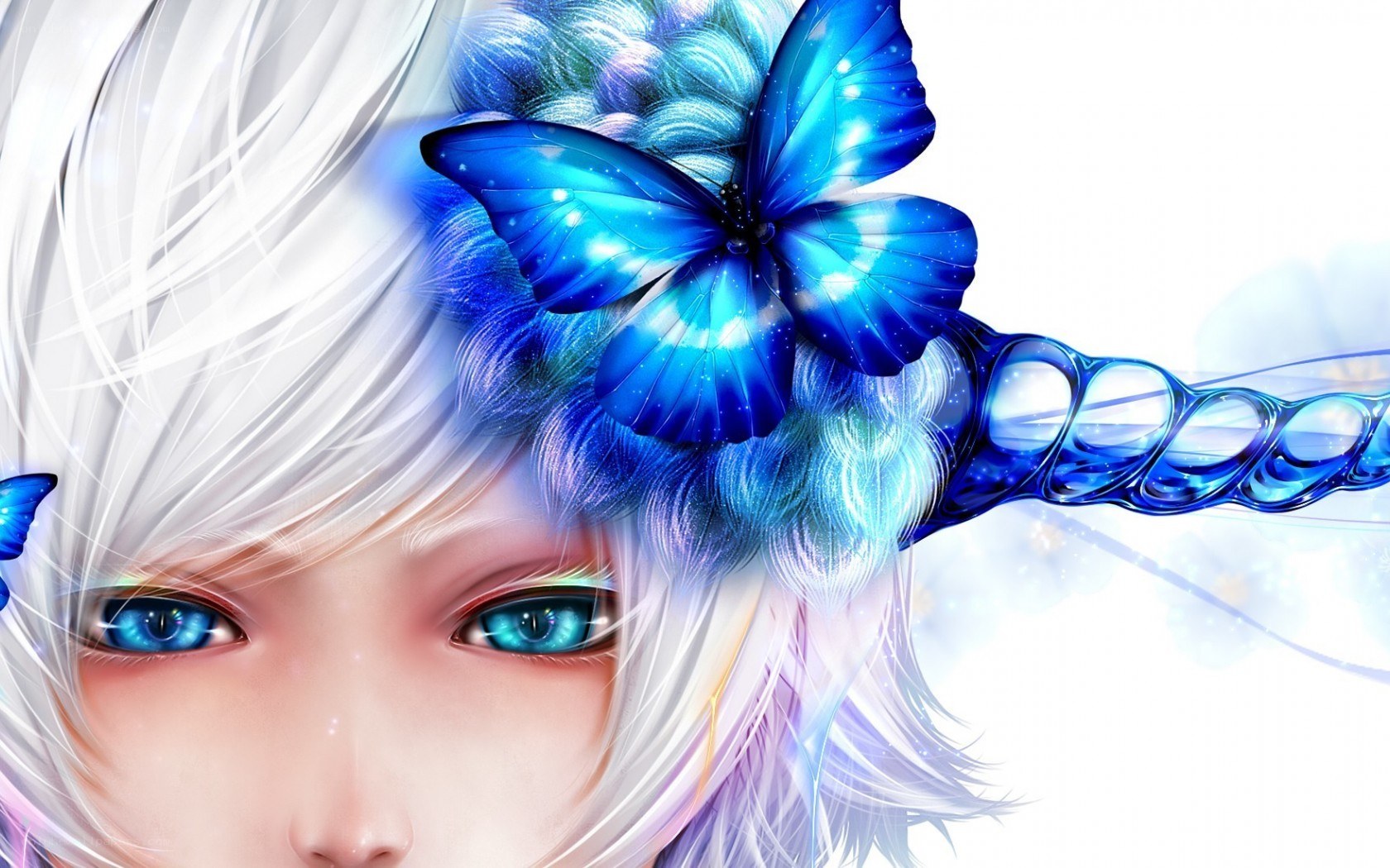 blue butterfly girl