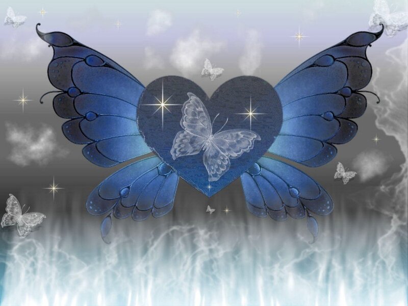 Blue Butterfly Heart